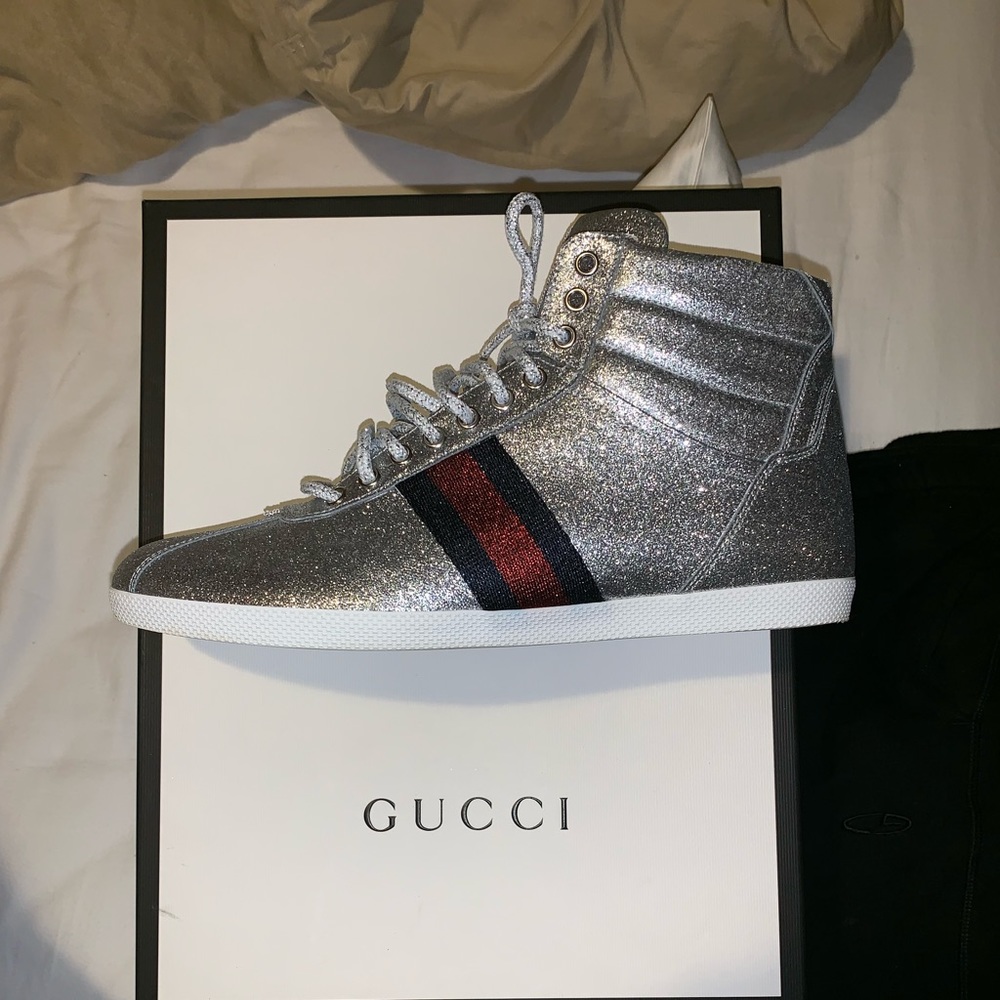 Gucci Hi Top glitter sneakers